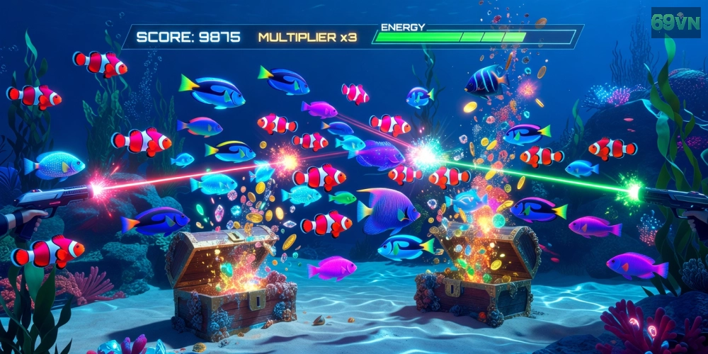 Đồ họa game bắn cá 69vn với cá đa dạng và súng mạnh mẽ
